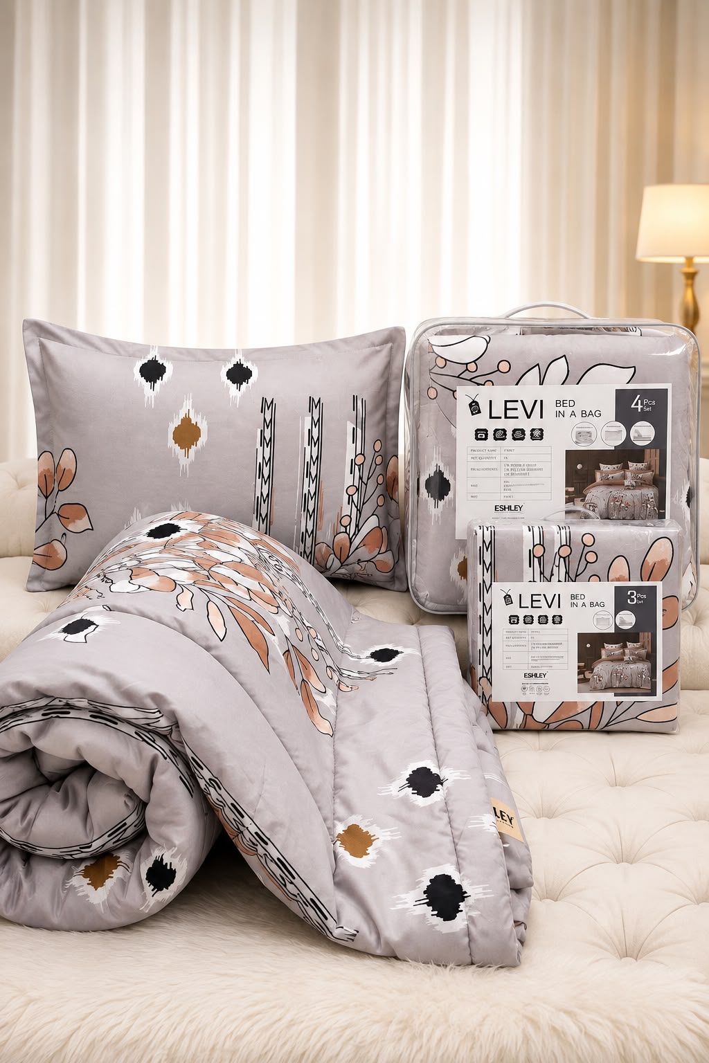 " LEVI  Comforter Set with Bedsheet"