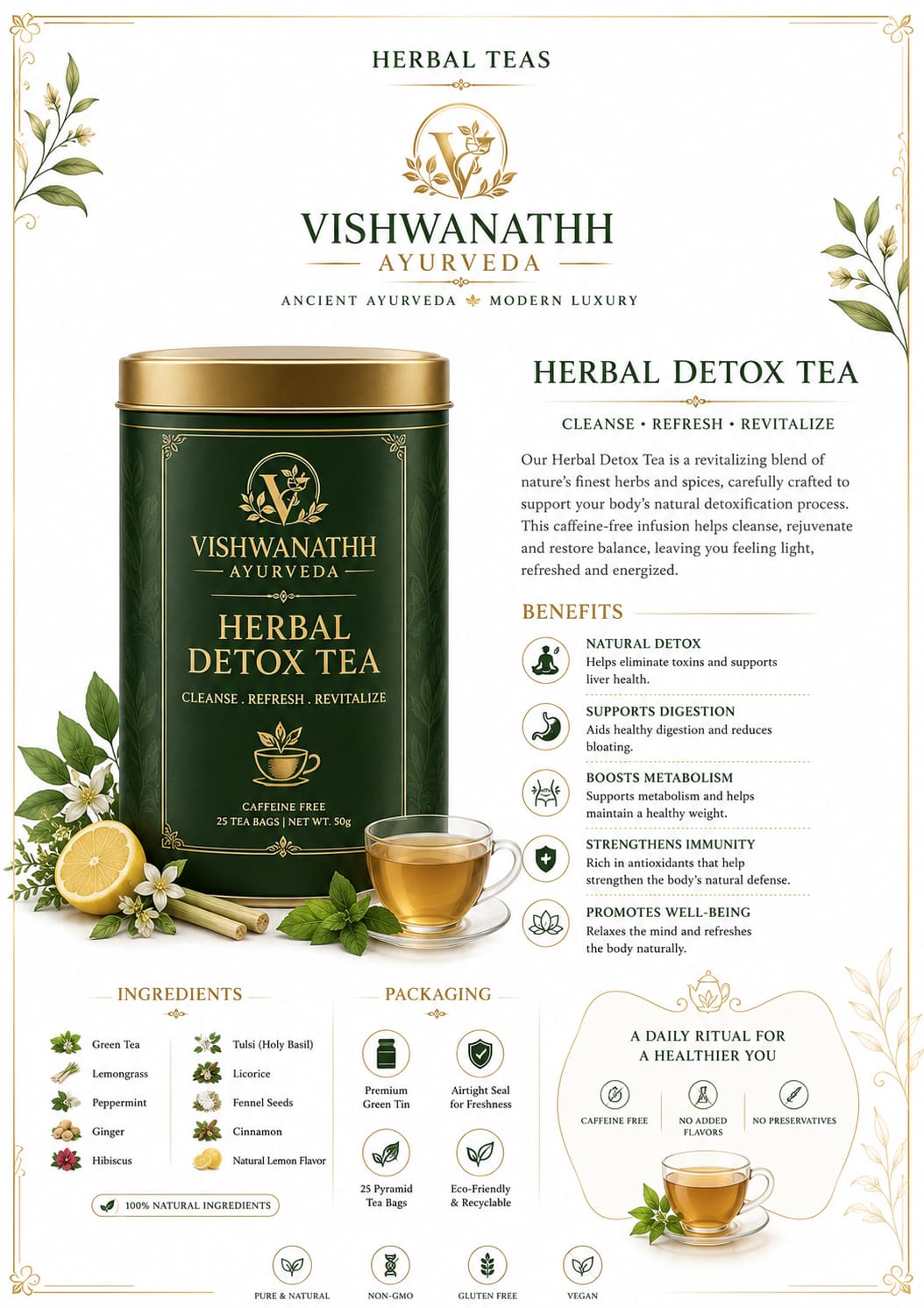 Premium Herbal Tea Product.