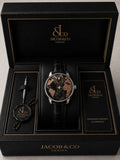 Here are the details for the luxury-style timepiece.Brand: Jacob & Co.