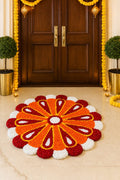 "Beautiful Rangoli Floor Mat with PVC Backing"